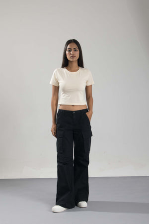 Crop Top Pack of 2 (Black & Cream)