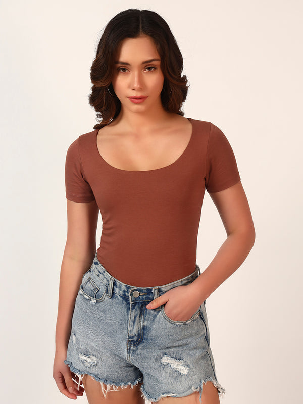 Scoop Neck Cotton Bodysuit