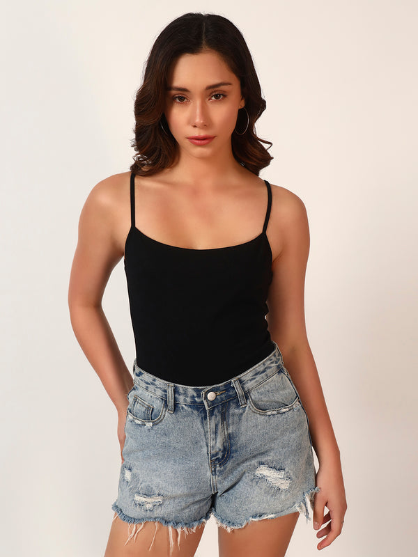 Spaghetti Strap Cotton Bodysuit