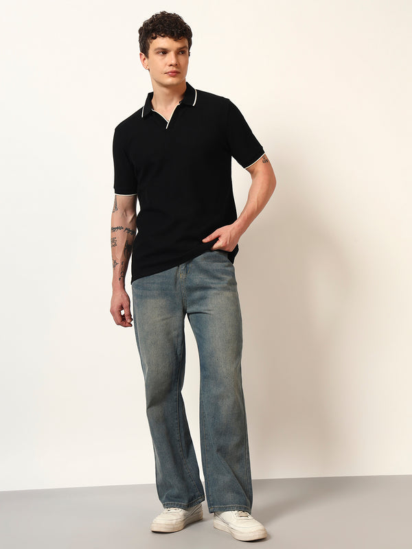 Mens Contrast Tip Polo