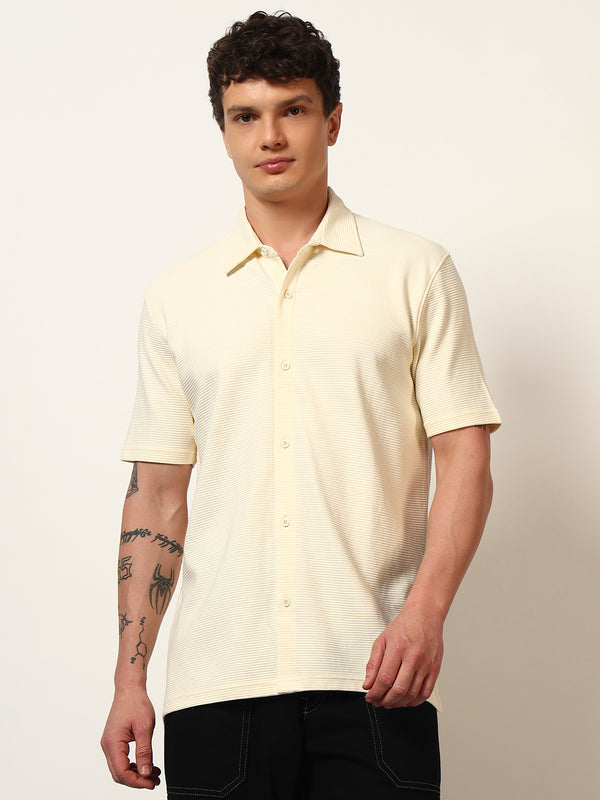Premium Textured Cotton Button-Down