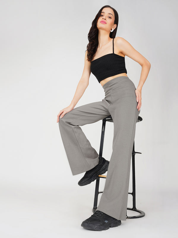 Women’s High-Waist Flared Bottoms||Wide-Leg Trousers||