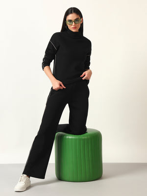 High Neck Linear Piping Co-Ord Set