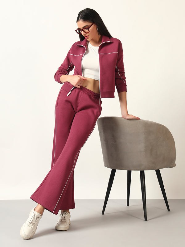 Women’s Full Zipper Co-ord Set with Contrast Piping