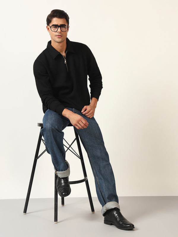Men's Half Zip Mock Neck Sweatshirt