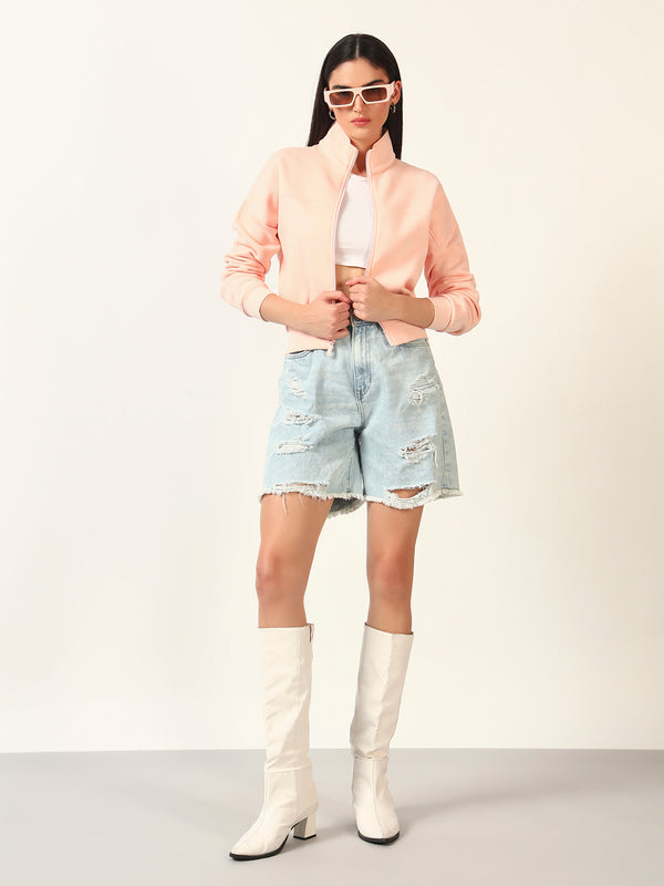 Women’s Cropped Zipper Jacket