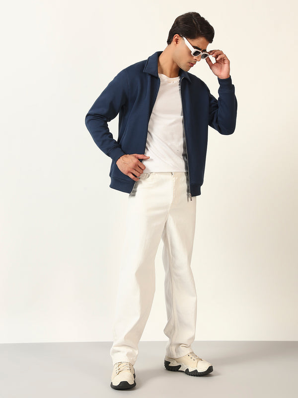 Men's Full Zipper Collared Jacket