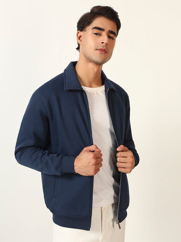 Men's Full Zipper Collared Jacket