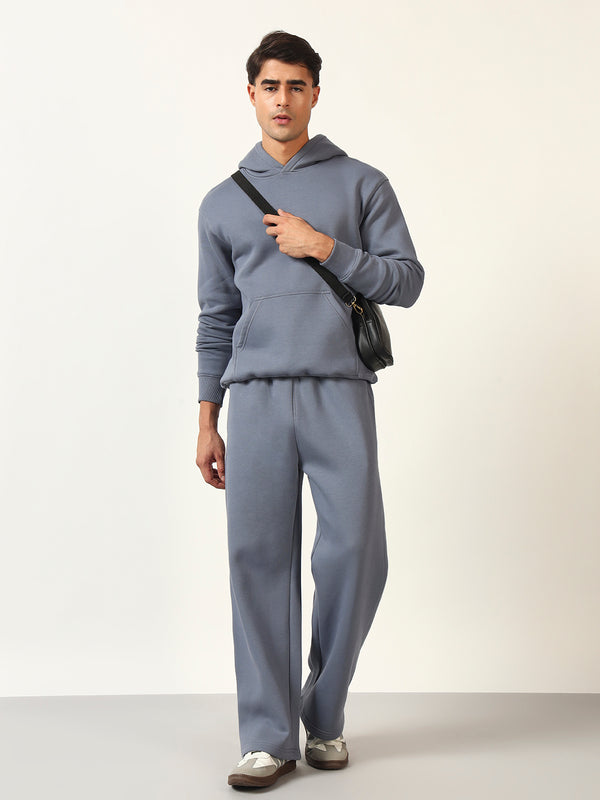Men’s Solid Hoodie with Bottom Tracksuit Set