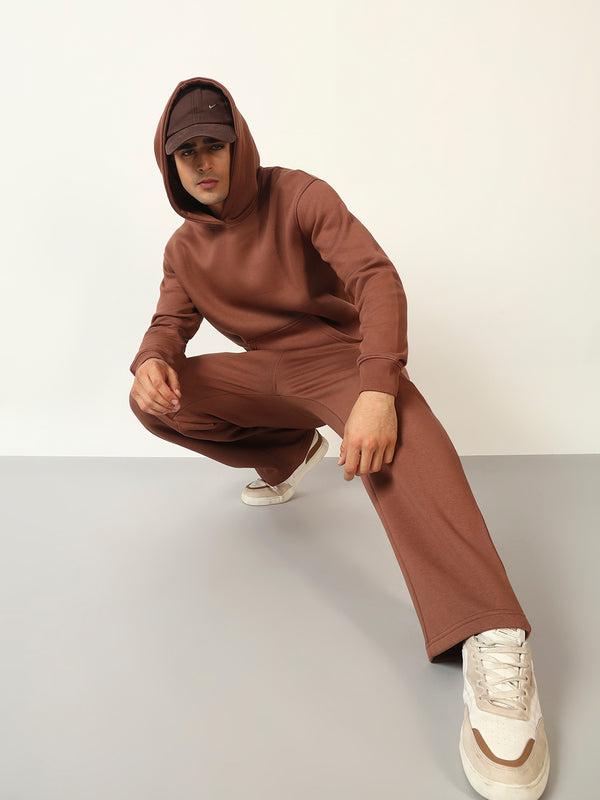 Men’s Solid Hoodie with Bottom Tracksuit Set