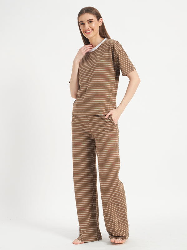 COTTON STRIPER NIGHTSUIT SET