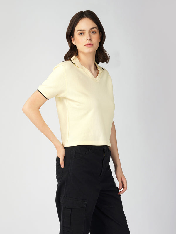 Wide Neck Polo||Womens||