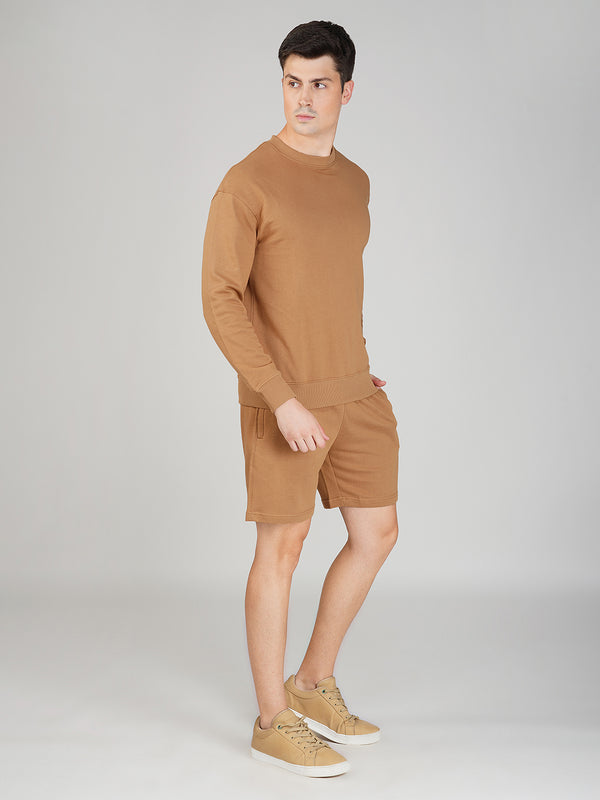 Men's Round Neck Sweatshirt with Shorts