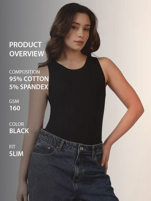 Size chart for Sleeveless Bodysuit